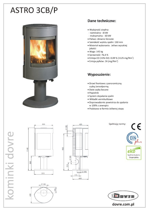 DOVRE PIEC WOLNOSTOJĄCY ASTRO 3 CB/P DOVRE PIEC WOLNOSTOJĄCY ASTRO 3 CB/P