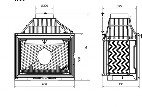 KAWMET WKŁAD KOMINKOWY MODERN W11 KAWMET WKŁAD KOMINKOWY MODERN W11