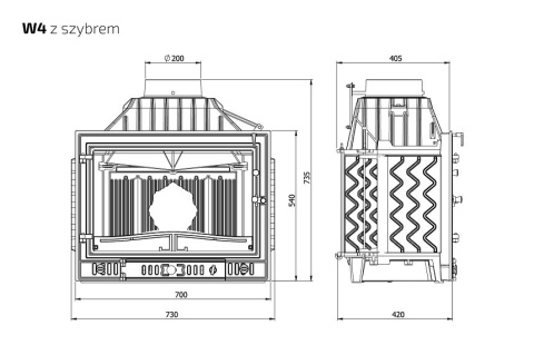 KAWMET WKŁAD KOMINKOWY RETRO W4 KAWMET WKŁAD KOMINKOWY RETRO W4