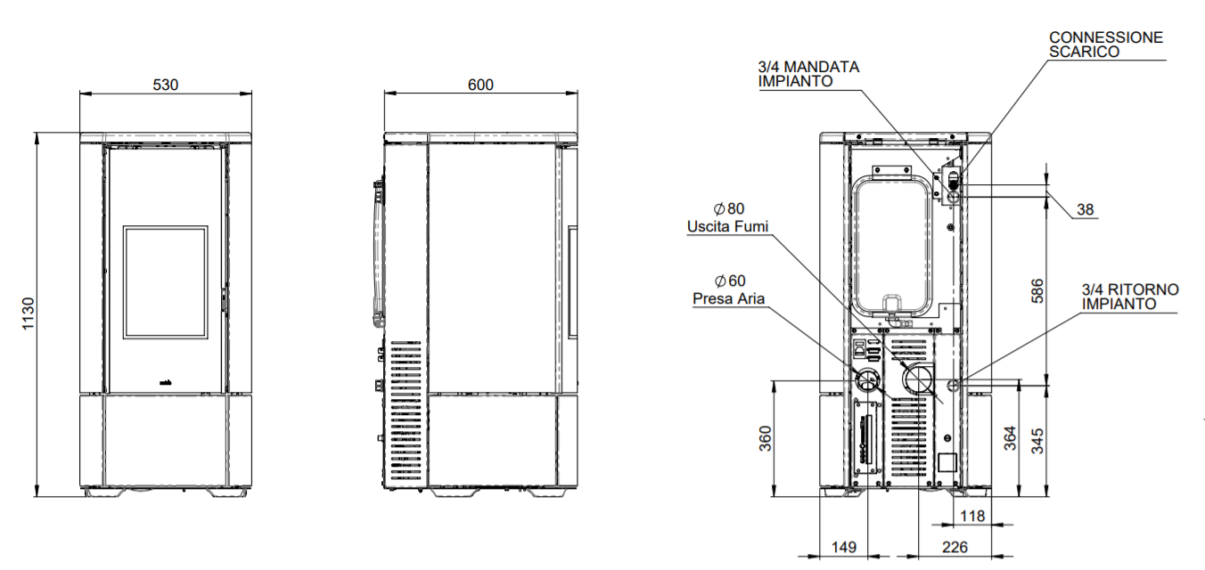 Piec na pellet Nobis H12 Shape