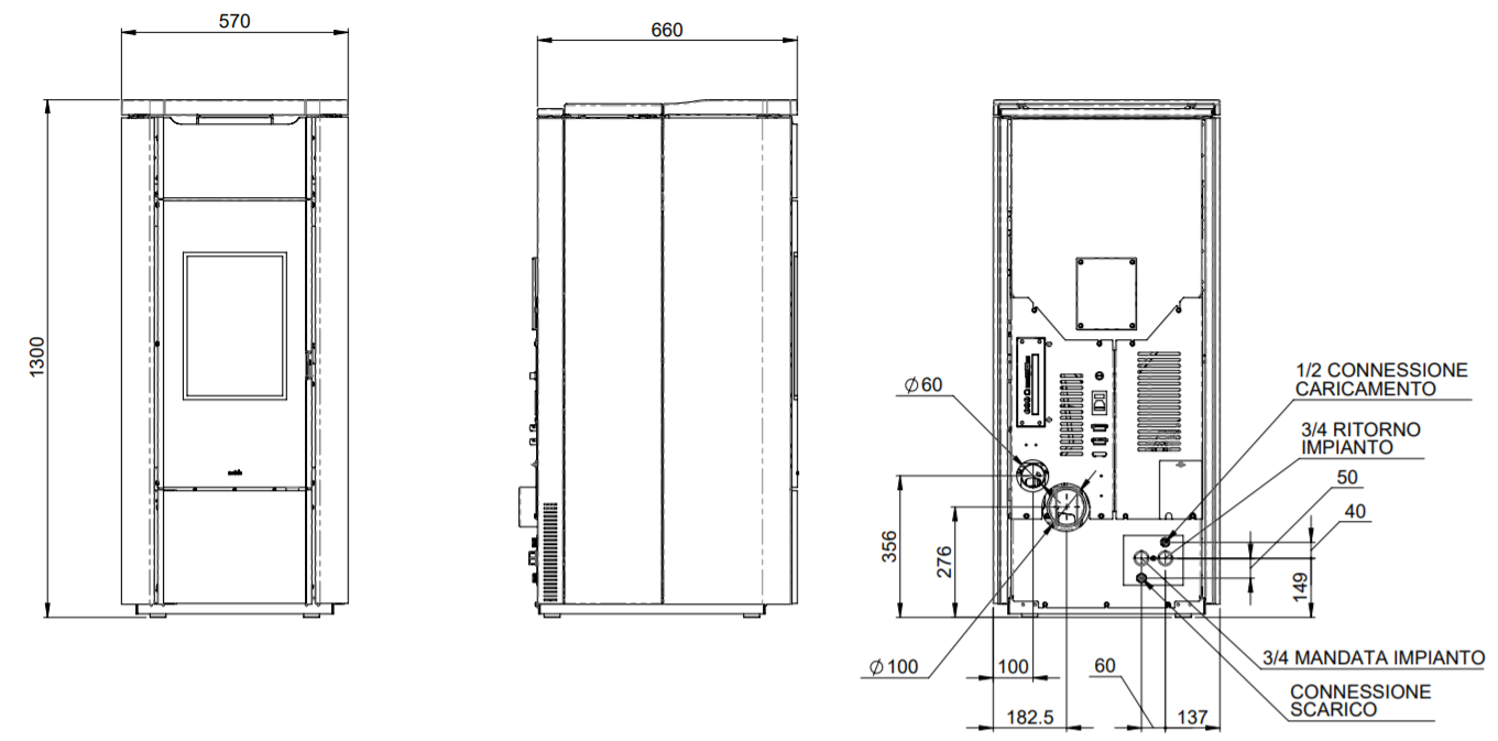 Piec na pellet Nobis H20 Shape Steel