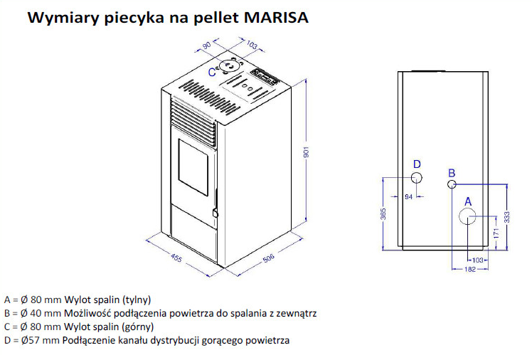 Piecyk na pellet Eva Calor Marisa